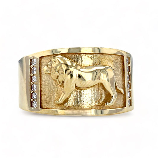 10K Yellow gold 3D Lion ring-221672
