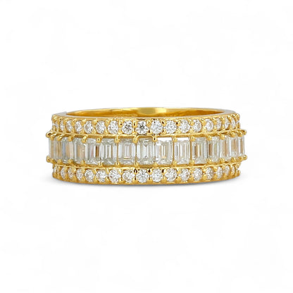 14K Yellow gold diamond solid band-79292