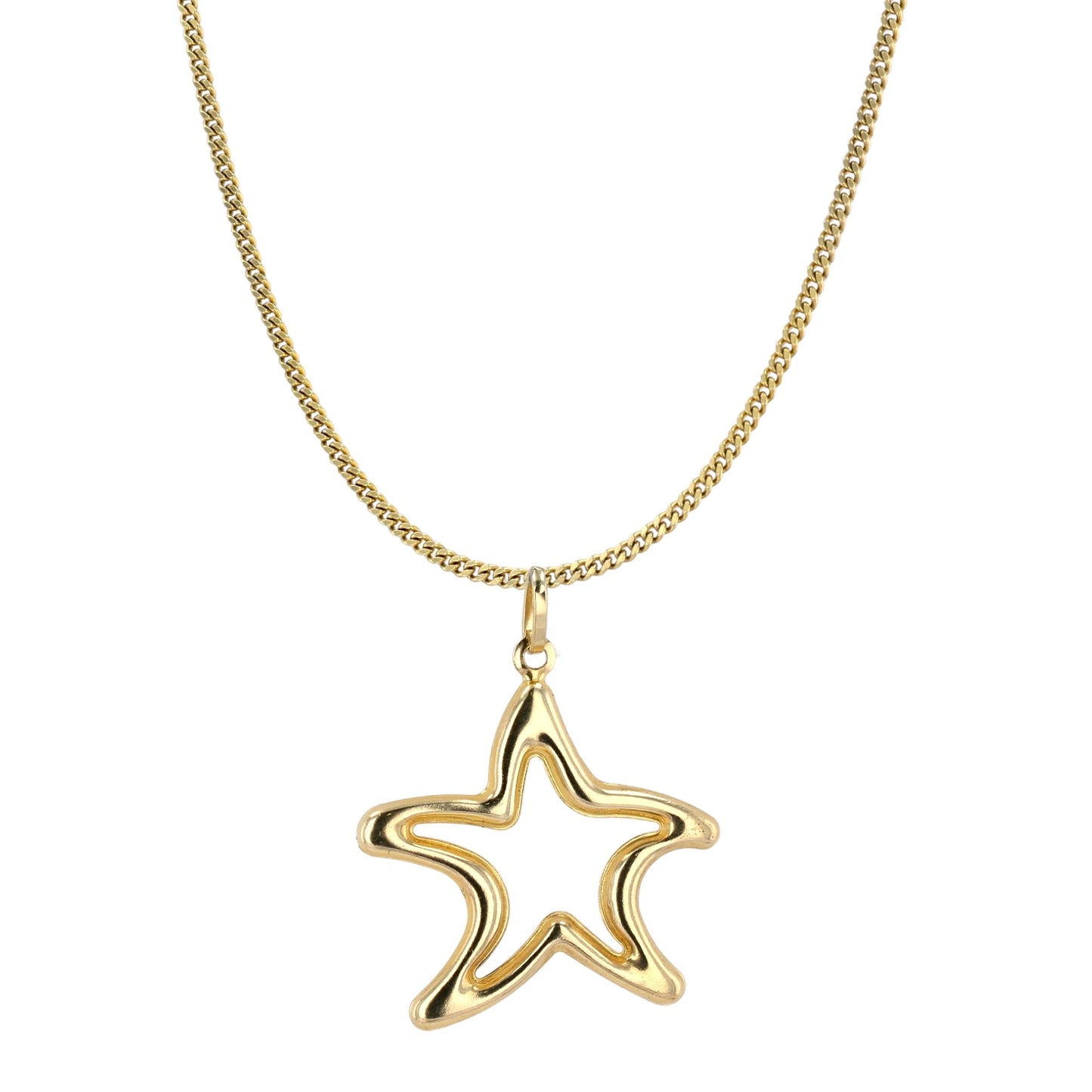 10k yellow gold Star necklace-50026