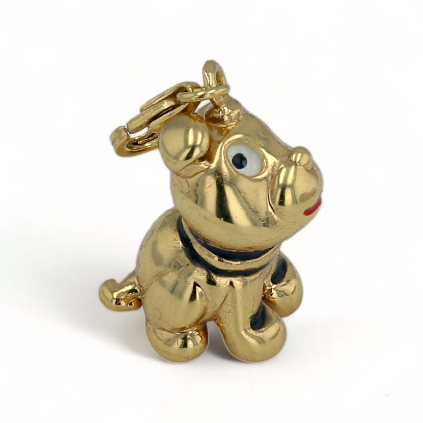 14K Yellow gold Graziella puppy pendant-3472