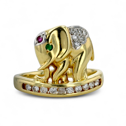 18K yellow gold original EFFY elephant ring-37674