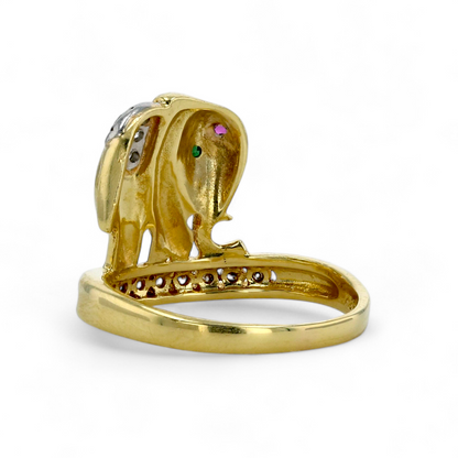 18K yellow gold original EFFY elephant ring-37674