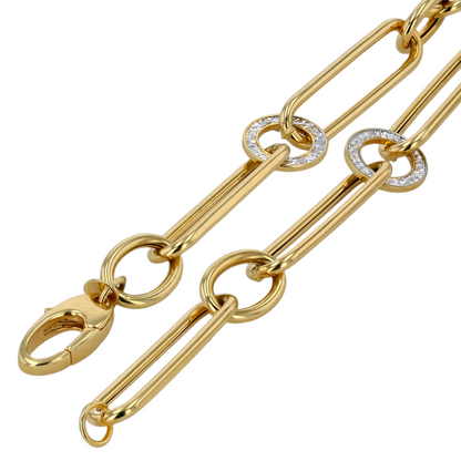 14K Yellow gold luxury paper clip bracelet-12339