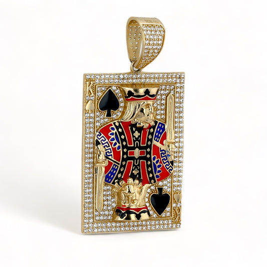 10K solid yellow gold pocket card pendant-224546