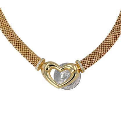 14K Yellow gold fancy heart necklace-225771