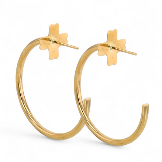 14K Yellow gold hoops-12213