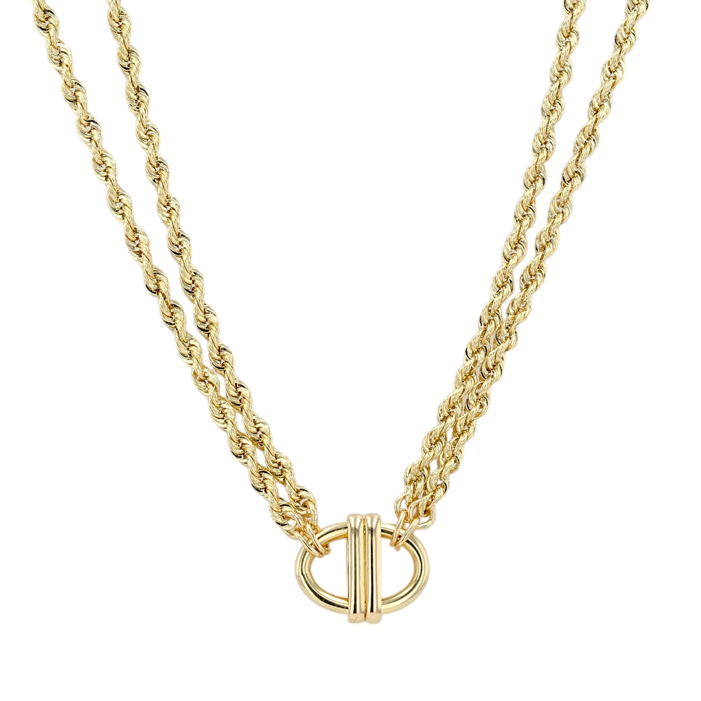 10K Yellow gold double rope necklace-11755