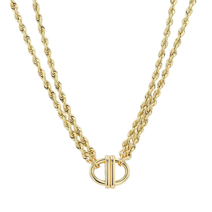 10K Yellow gold double rope necklace-11755