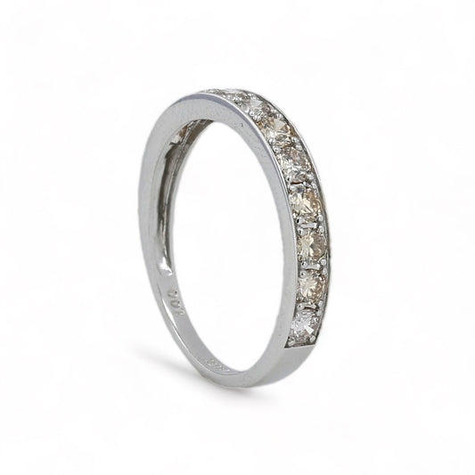 Platinum solid 1CT diamond wedding band-16066955
