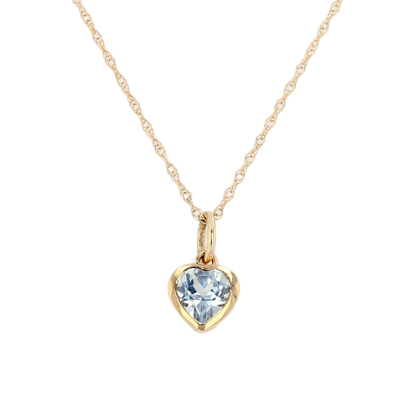 Aquamarine cupids heart pendant necklace-15351