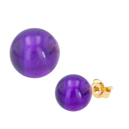 14K Yellow gold Effy brand Amethyst studs earrings