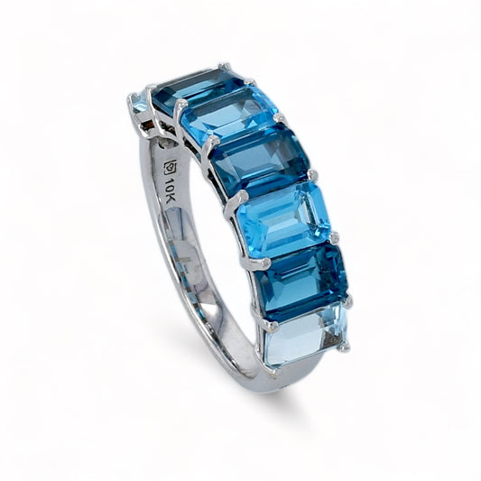 10k White gold London and Swiss topaz infinity ring-221095p