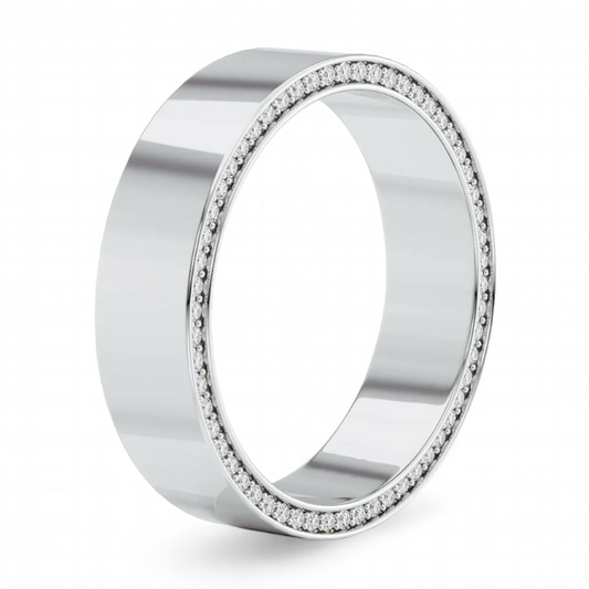 14k White Gold Aldo Mens Wedding Diamond Band