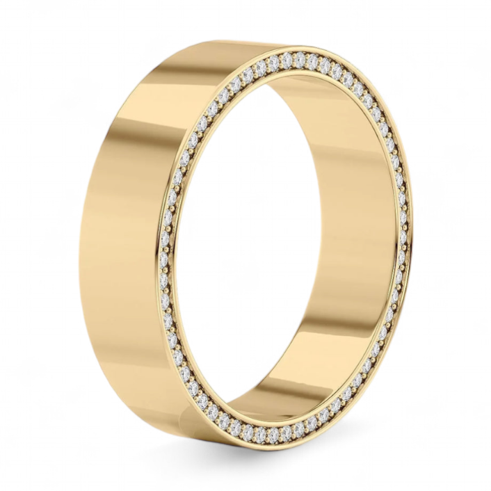 14k Yellow Gold Aldo Mens Wedding Diamond Band