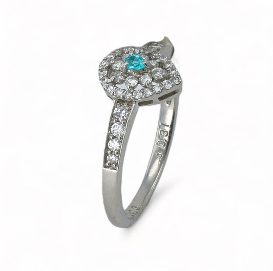 Platinum pear halo diamonds center paraiba ring-32154