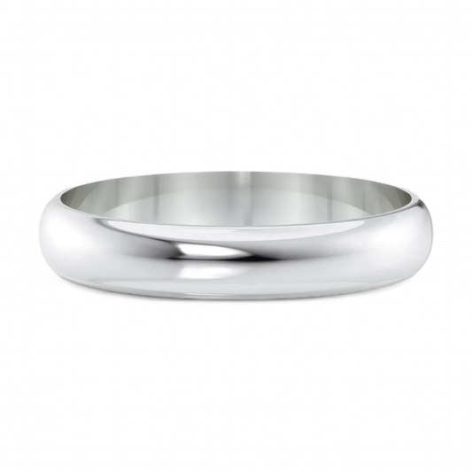 14k White Gold Mens Wedding Band