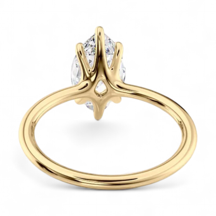 14k Yellow Gold Solitaire Marquise Diamond ring