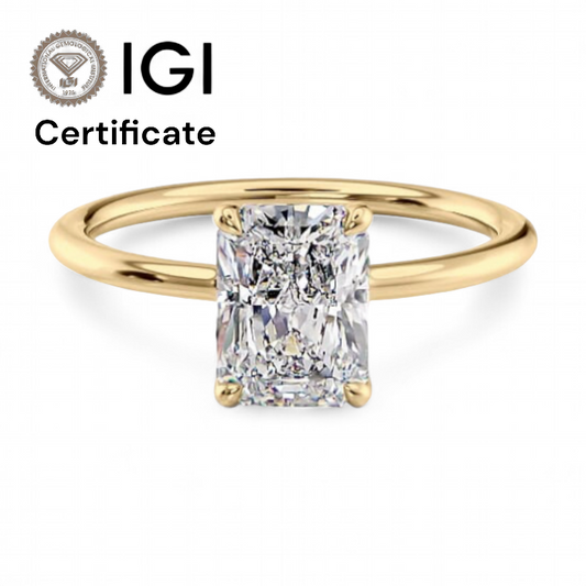 14k Yellow Gold Solitaire Radiant Diamond ring