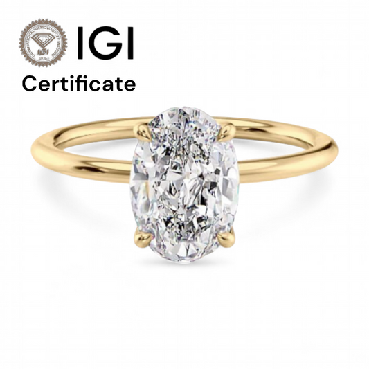 14k Yellow Gold Solitaire Oval Diamond ring