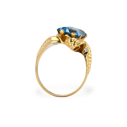 Yellow Gold solid 18k ring with Spinel