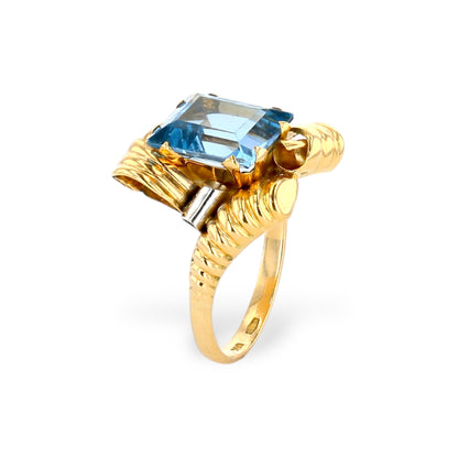 Yellow Gold solid 18k ring with Spinel