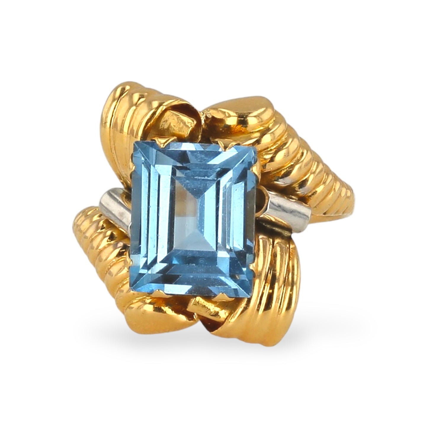 Yellow Gold solid 18k ring with Spinel