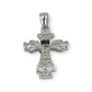 White Gold Cross 14k pendant with Diamonds and Sapphire