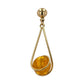 14K Yellow gold rare designer dangling amber simulation spheres earrings-226120