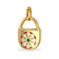 14k yellow gold enamel multicolor clover lock pendant-226078