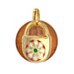 14k yellow gold enamel multicolor clover lock pendant-226078