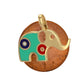 14k yellow gold enamel amulet elephant pendant