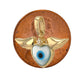 14k yellow gold enamel  eye wings pendant-226109