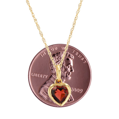 10k Yellow Gold Garnet Heart - 15352