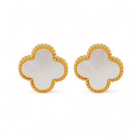 18K Yellow Gold Mother of Pearl Earrings