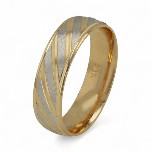 14K Two Tones Gold Wedding Band Ring-226303
