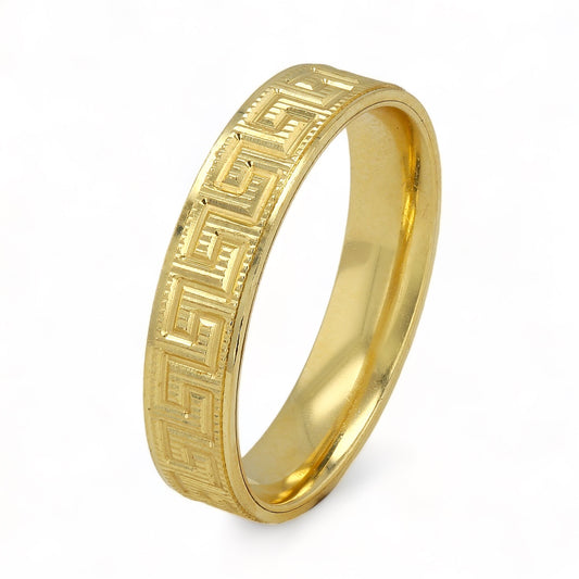 10K Yellow Gold Greek Wedding Band Ring