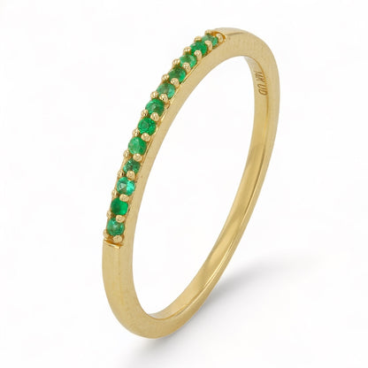 14k Yellow Gold Emerald band