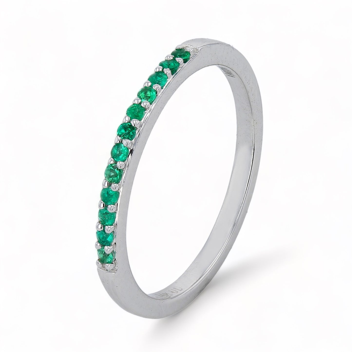 14K White Gold Emerald Ring