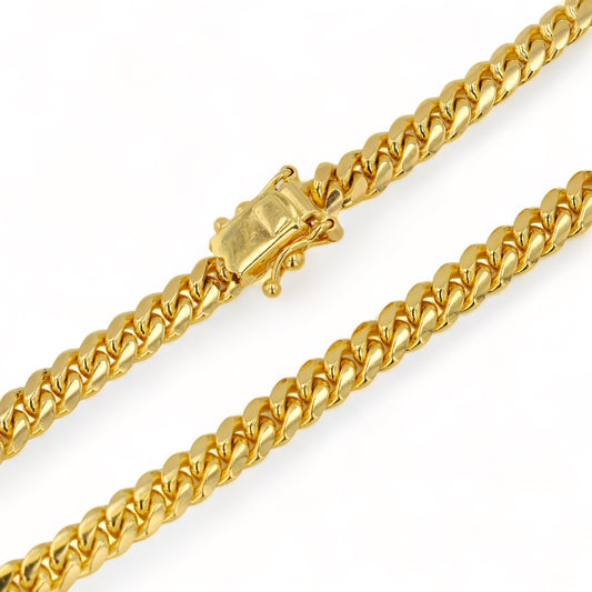 10K Yellow Gold 5mm Cuban Link Bracelet - 226526