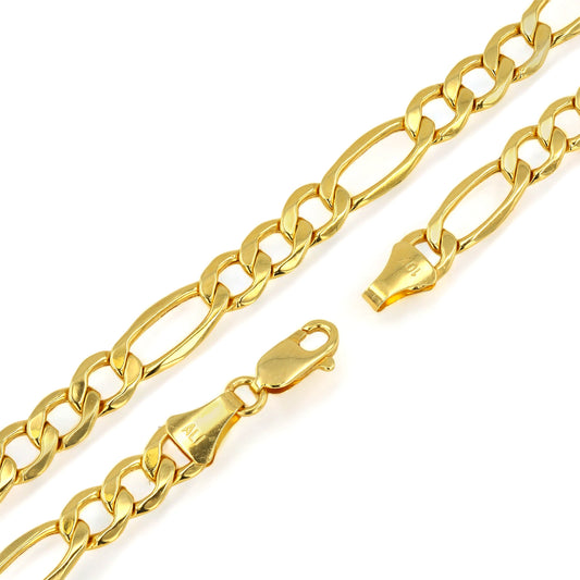 10K Yellow Gold 7mm Figaro Bracelet - 226532
