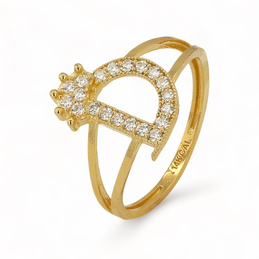 14K Yellow Gold Letter Ring D - 226215