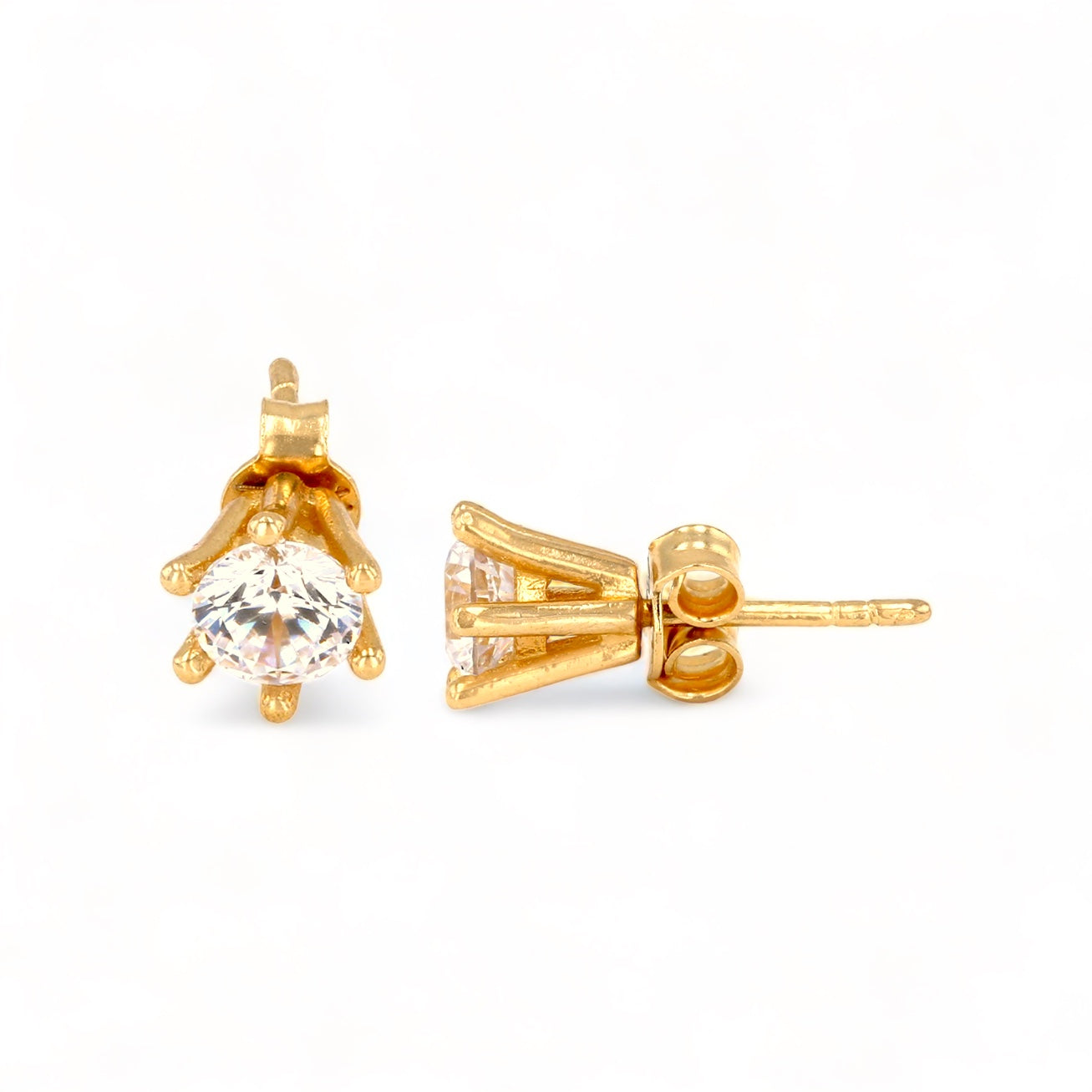 14K Yellow Gold Stucks Earrings - 1001