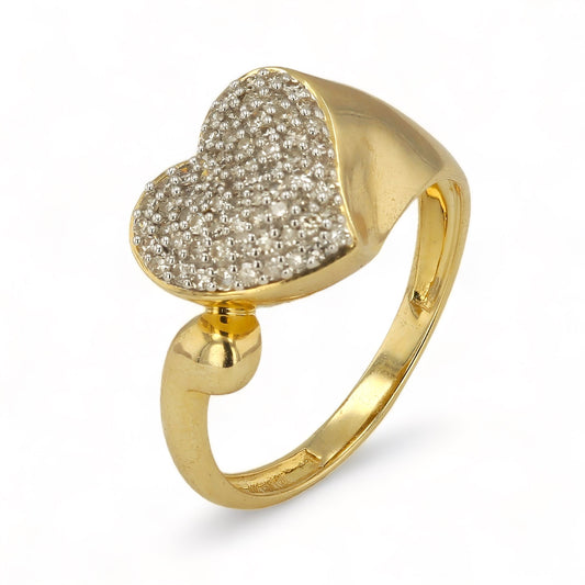 10K Yellow Gold Diamond Heart Ring 1/3 CTW - 224952