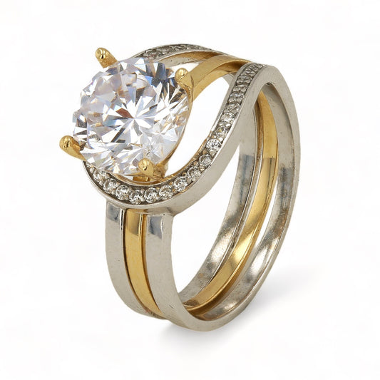 14K Yellow Gold Two Tones Engagement Ring - 224339