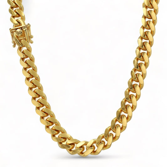 925 Sterling Silver Solid Golden Cuban Link Chain