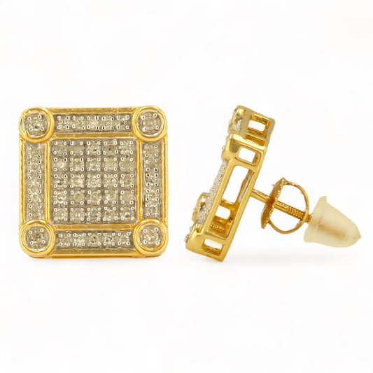 14K Yellow Gold Diamonds studs - 1900114Y