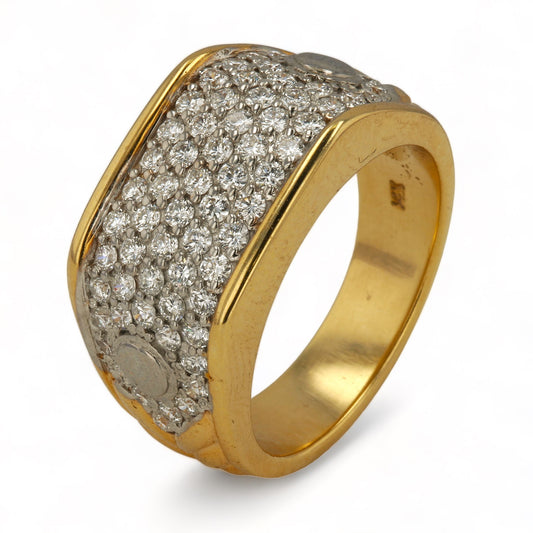 14K Yellow Gold Diamond Solid Wheat Ring - 1021