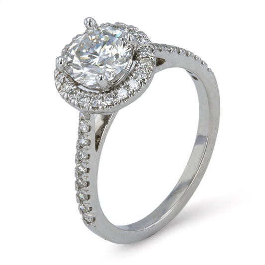 18K White Gold Solitaire Diamond Ring - 1022