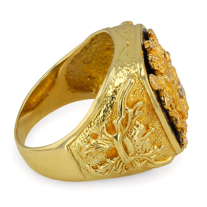 14K Yellow Solid Gold Kings Diamond and Lapislazuli Ring-11321