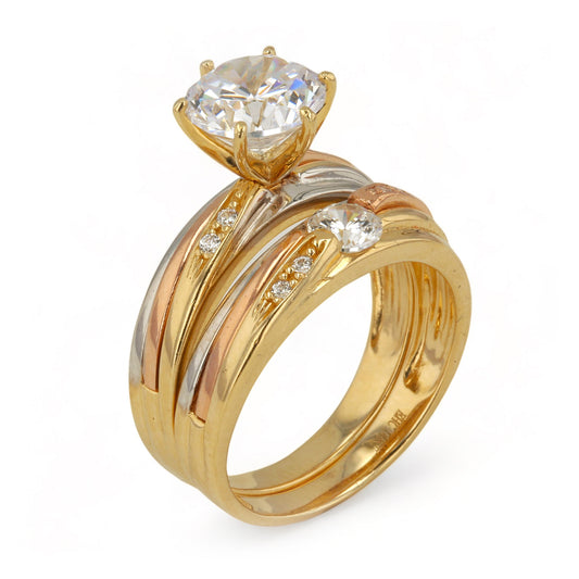 14K Yellow and Rose Gold Duo Engagement Ring - 1041